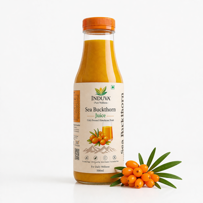 INDUVA™ Pure Himalayan Sea Buckthorn Juice | Cold-Pressed Superfruit (Rich in Omega 3, 6, 7, 9 & Vitamin C)